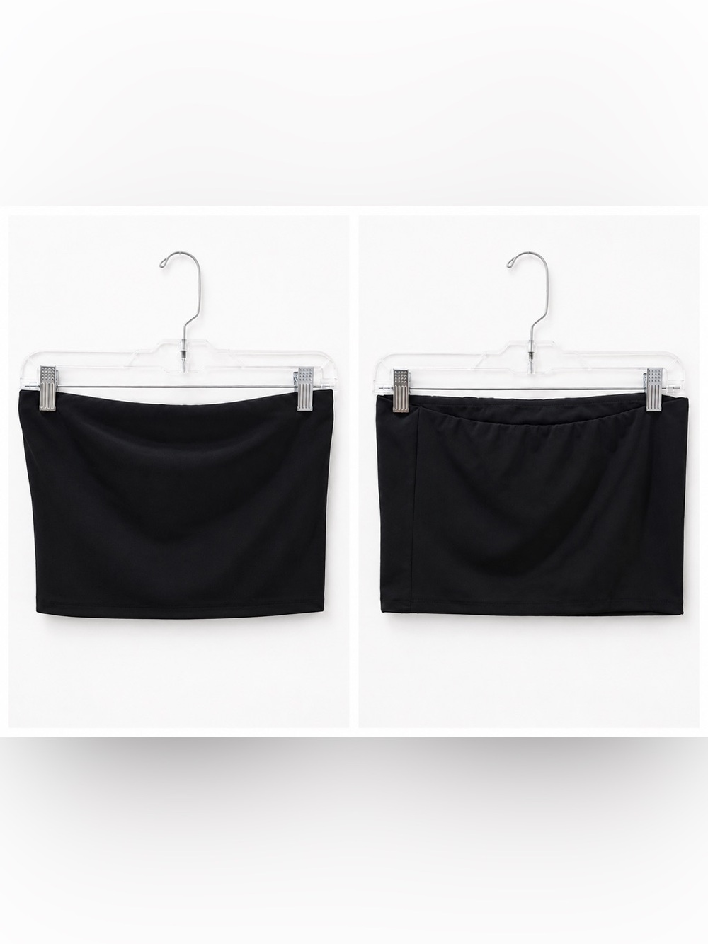 Black Strapless Tube Top | Soft Stretchy Cropped Bandeau